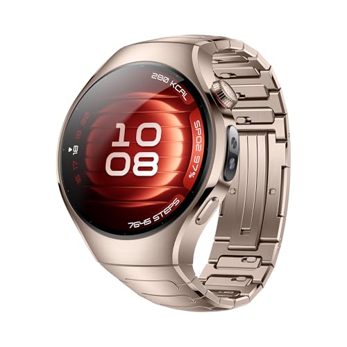 La Mejor Selección de smartwatch huawei - los preferidos. 46 HUAWEI Watch 5, Smartwatch con eSIM & GPS, Tecnología Multi-Sensing X-Tap, Medición de Oxígeno en Sangre en la Yema del Dedo, Panorama de Salud, iOS y Android, 42mm Dorado Acero...