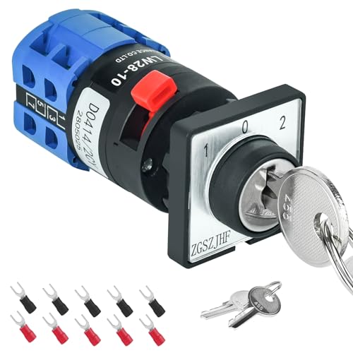 3 Position Key Switch 10Amp 690V AC 16MM 2-Ways Rotary