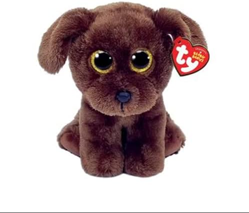 TY – Peluche – Beanie Babies – Cane – Nuzzle – Marrone – Cucciolo con occhi dorati glitter – Il peluche con gli occhi scintillanti – 15 Cm – 40220
