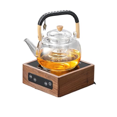 Tetera infusora de vidrio espesado de alta resistencia térmica para agua hirviendo