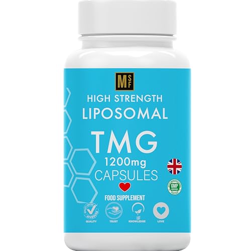 TMG 120 Capsules (1200mg) 99% Pure Trimethylglycine Supplement as Betaine | High Strength 1-A-Day | 4 Months Supply | Liver Heart Health | Liposomal Delivery for Max Absorption Longevity Vegan