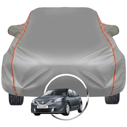 Image of Pivalo Car Cover for Maruti Nexa Baleno - Fits All Model & Year | 100% Waterproof All-Weather UV & Paint Protection | Premium 3-Layer Fabric | Triple Stitched with Reflective Piping (Grey)