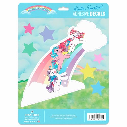 Image of Hasbro My Little Pony Adhesive Vinyl Decals - Fun Pony Sticker Set Featuring Glory, Firefly and Moondancer, 1 Pack (7 Count)