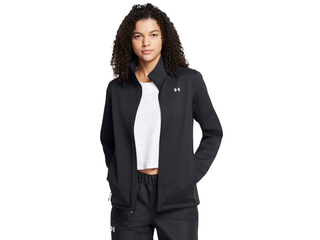 Under Armour Womens ColdGear Infrared Shield 2.0 Soft Shell, (002) Black / / White, Large