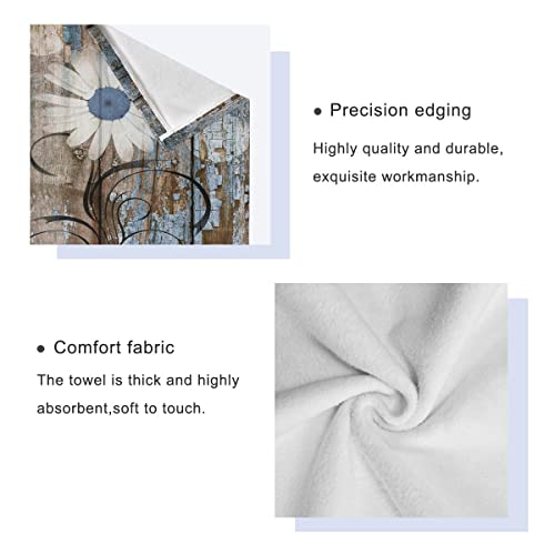 Rustic-Daisy-Bath-Towels-Set-Blue-Brown-Floral-Farmhouse-Spring-Country-3-Piece-Bathroom-Towel-Set1-Luxury-Bath-Towel-1-Hand-Towel-1-Washcloth-Soft-Absorbent-Decorative-Kitchen-Shower-Towel Rustic Daisy Bath Towels Set Blue Brown Floral Farmhouse Spring Country 3 Piece Bathroom Towel Set1 Luxury Bath Towel 1 Hand Towel 1 Washcloth Soft Absorbent Decorative Kitchen Shower Towel