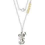 Peanuts Womens Happy Snoopy Necklace 18' - Sterling Silver Necklace with Happy Snoopy Charm - Snoopy Jewelry - Officially Licensed