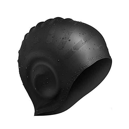 Gorro de Natación Hombre Mujer Silicona Gorro de Baño Adultos Impermeable para Pelo Largo y Corto