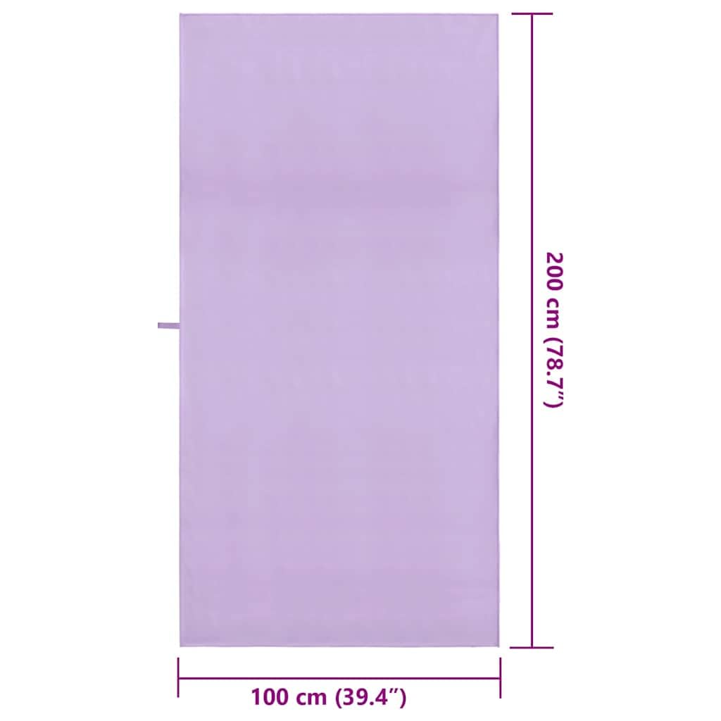 Toallas de deporte 2 unidades, color lila, 200 x 100 cm, poliéster y poliamida, secado rápido, ligeras, absorbentes, para fitness, gimnasio, sauna, playa y viajes