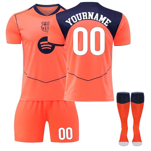 Camiseta Fútbol Barcelona 24/25/26 Personalizadas para Hombres Niño DIY Nombre y Número, equipación Fútbol con Conjunto Top Pantalón Corto y Calcetines Regalo de Fútbol