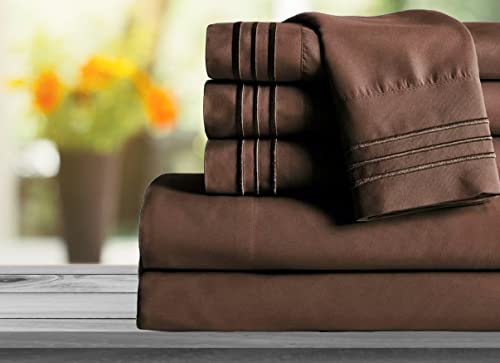 Image of Mocassi Hotel Luxury 1800 Thread Count Bedding Pillowcases King Size Set of 2 - Pillow Covers - Pillow Protector - Cooling Pillowcases (Set of 2 King Size 20 inch x 40 inch, Brown)