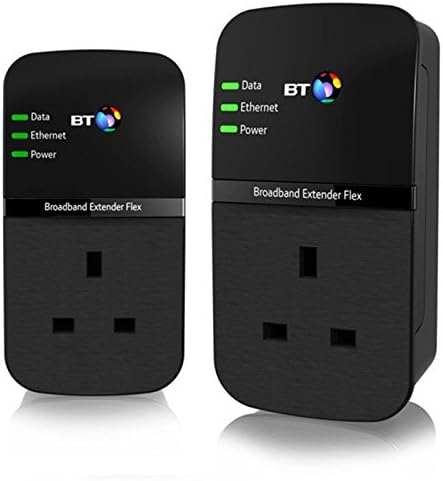 BT Broadband Extender Flex 500 Kit, Pass Through Powerline Adapters - Twin Pack