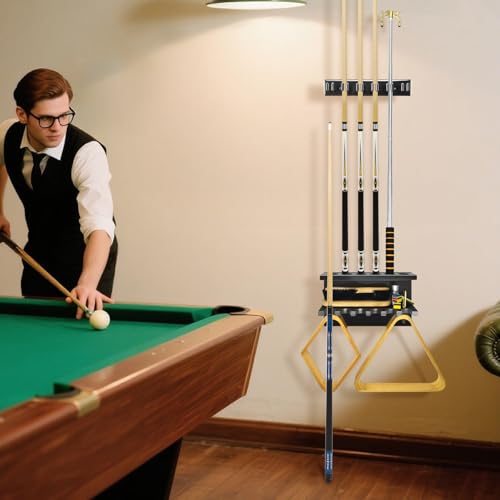Équipement et accessoires de table de billard avec support bois mural 6 queues