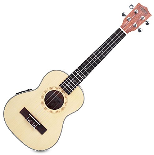 Classic Cantabile UT-260PU S Ukulélé ténor avec micro (micro avec égaliseur 3 bandes, table en épicéa massif, incl. housse et pile) naturel