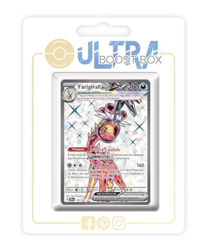 Farigiraf ex 194/162 Full Art Téracristal Secrète - Ultraboost X Écarlate et Violet 5 Forces Temporelles - Coffret de 10 Cartes Pokémon Françaises