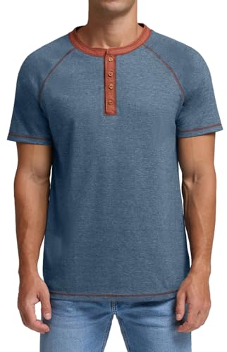 Image of Sailwind Mens Henley Long /Short Sleeve T-Shirt Cotton Casual Shirt