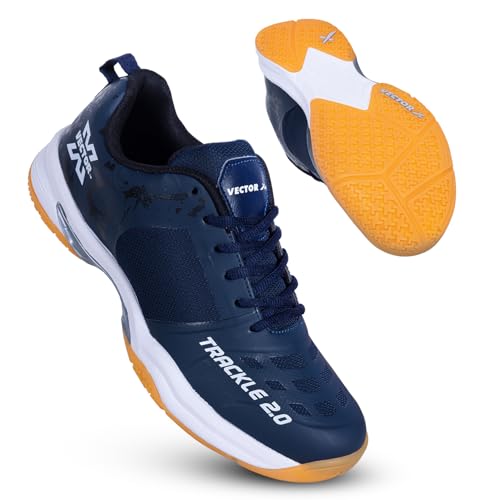 Image of Vector X Unisex Badminton Shoes|Indoor Outdoor Court Sneaker|Breathable Mesh with TPU Fusing Upper + Rubber Outsole for Superior Grip|Boots for Men Women Adult Youth