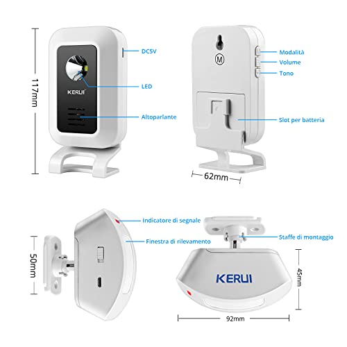 KERUI M7 Sensore di movimento con allarme di