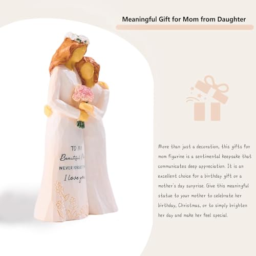 Figura decorativa madre e hija de resina 5.5 pulgadas miniatura 5