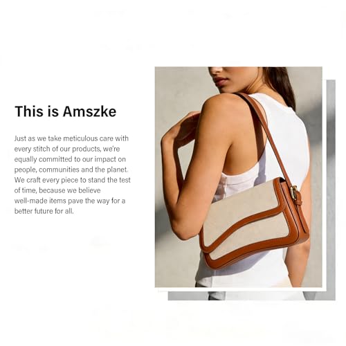 Image of Amszke Shoulder Bag for Women Y2K Crossbody Purse PU Leather Underarm Handbag 2 Adjustable Strap for Daily Commute Travel