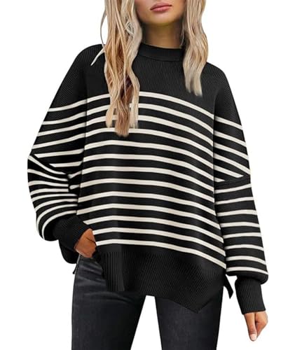 Image of SEMATOMALA Women's Oversized Plain Batwing Sweaters Fall Winter Crewneck Trendy Pullover Knit Jumper Tops