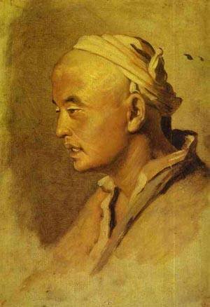 Peinture à l'huile de style musée Vasily Perov Head of a Kirghiz décoration salon chic