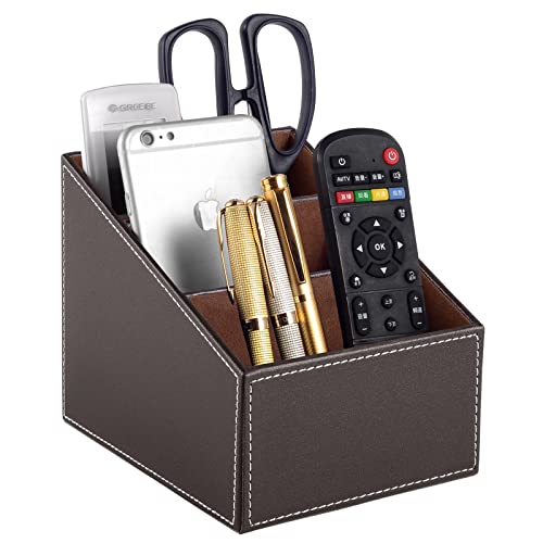Catálogo de Superficies multimedia . 43 Organizador de control remoto de TV con 3 compartimentos, soporte remoto de piel sintética, mesita de noche, caja de almacenamiento, almacenamiento de accesorios para teléfono...