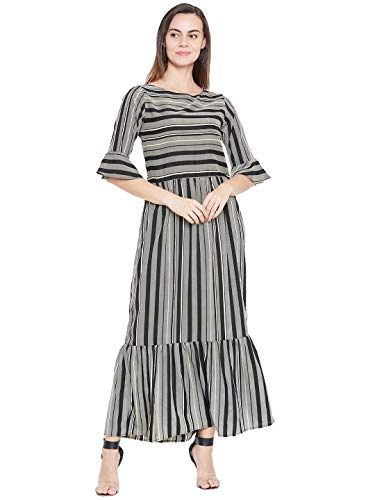 Image of Cottinfab Women's Crepe Pleated Maxi Casual Dress
