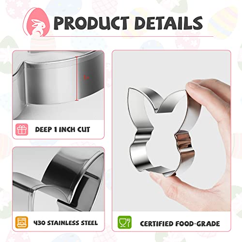 Fusoto Easter Cookie Cutters, 6 Pcs Holiday Cookie Cutters Easter Shapes - Bunny, Egg, Crosses, Flower Basket, Carrot For Cookie Baking #TOP7