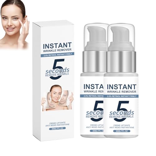 Crema reafirmante antienvejecimiento de 5 segundos, crema reafirmante con efecto inmediato, cuidado antiarrugas con retinol para una piel más suave, suave y visiblemente rejuvenecida, adecuada para