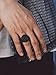 Bandmax Mens Black Freemason Rings Stainless Steel Round Signet Ring for Biker Mason Religious Faith Ring Size 11 Masonic Jewelry for Men