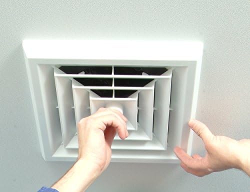 HT-GB-S1 White Square Ceiling Diffuser with 8 in. Boot