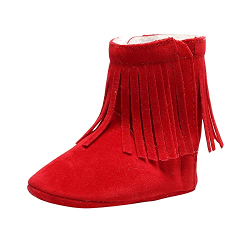 Toddler Girl Slippers Boots Infant Boots Baby Cotton Tassels First Girls Soft Warm Shoes Plush Walkers Snow Baby Shoes Baby Girls Boots Size 5