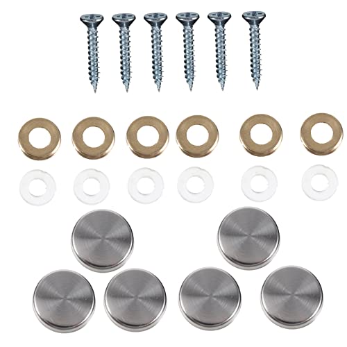 PRETYZOOM 24pcs Mirror Nail Fixing Screws Caps Cover Nails Steel Decorative Hardware Accessory