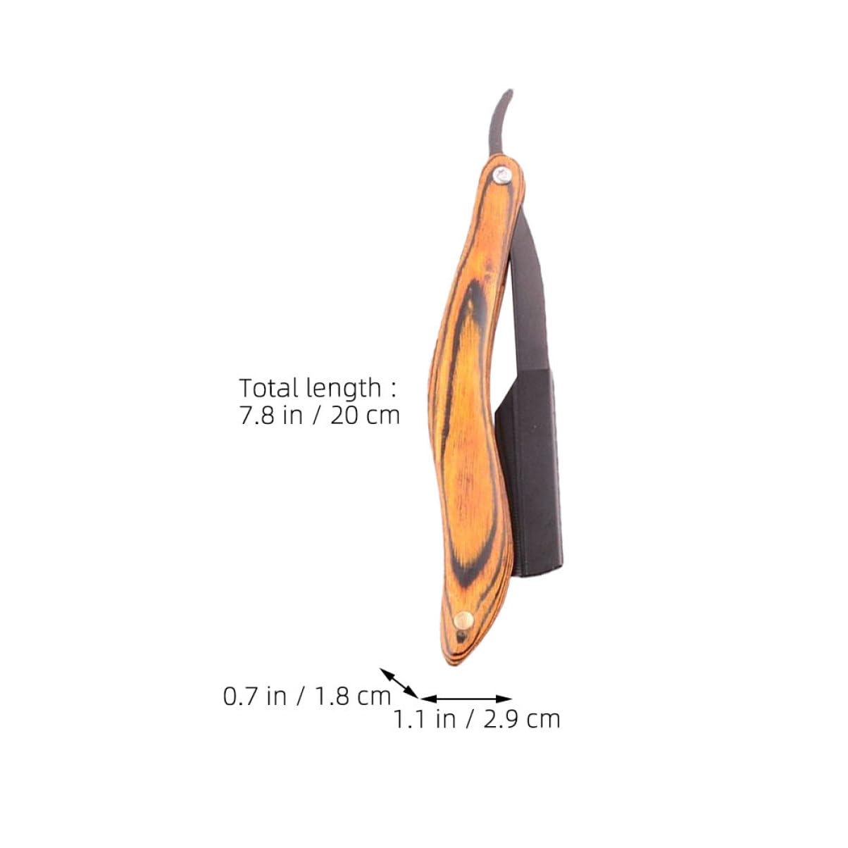 MUSISALY Stainless Steel Portable Folding Razor with Wooden Handle for Men Multi Functional Shaving Tool for Facial Hair and Beard Grooming Compact Design for Travel and Home Use