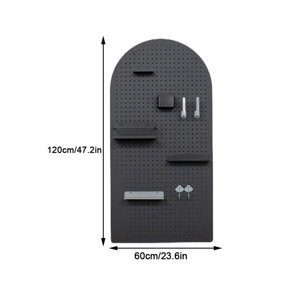 Pegboard-Wandhalterung, Display-Pegboard, Kombinations-Wand-Organizer-Set, Garagen-Pegboard-Wand-Organizer-Panel für Küche, Wohnzimmer, Büro (Farbe: Schwarz, Größe: 60 x 120 cm)