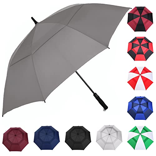 Image of MRTLLOA Automatic Open Golf Umbrella, 62 /68 Inch Extra-Large Oversized Double Canopy Vented Windproof Waterproof Stick Rain Golf Umbrellas for Men and Women