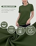 Rapbin Women's Summer Sport Short-Sleeve Shirts Workout Tops for Women Lightweight Crew Neck Athletic T-Shirts (Army Green,L) - Image 3