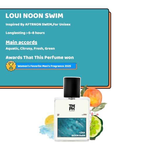 Image of TMPerfumehouseLoui Noon swim EDP for Men & Women | Fruity, Aquatic & Long Lasting Perfume Spray | Citrusy & Fresh spicy Fragrance | Luxury Gift for Him & Her | TMPH | 50ml