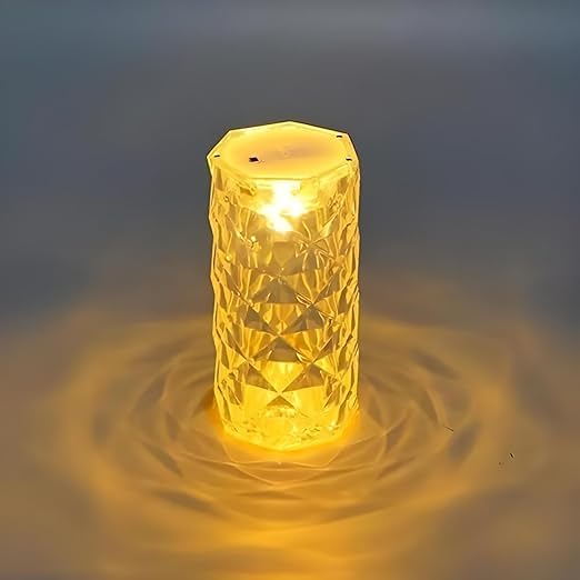 Image of VERVENIX 3 Pcs Set Diamond Flameless and Smokeless Decorative LED Tea Light Candles, Transparent Acrylic Lights for Festive Diwali Decoration (Combo Set: 9 cm, 7 cm, 5 cm, Warm White)