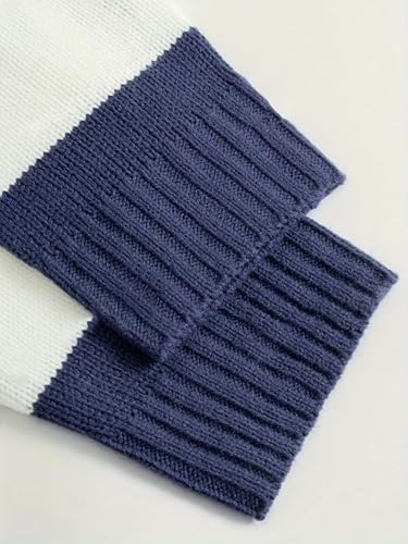 Women's Striped Color Block Crewneck Oversized Sweaters Casual Loose Fit Long Sleeve Knit Top 20254