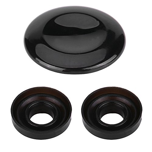 Nikou Cubierta del botón central del joystick - Kit de reparación de perilla MMI con 2 anillos de sellado Rendimiento estable para A4 A5 A6 Q5 Q7 S5 S6(pintar de negro)