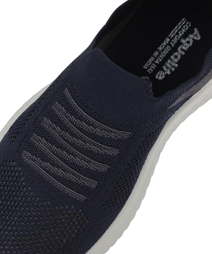 Image of Aqualite Colourblock Slip-on Casual Shoes| Walking Shoes for Men (Grey & Blue), UK 09