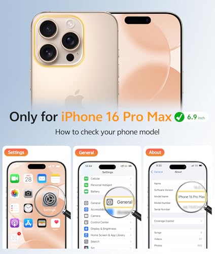 Image of FNTCASE for iPhone 16 Pro Max Case: [Compatible with Magsafe] Translucent Matte Cases with [Full Camera Protection] [Screen Protector] Military Grade Shockproof Protective Phone Cover - Desert Gold