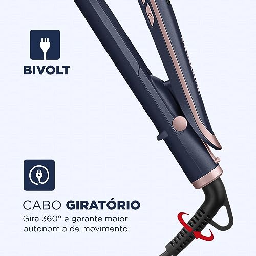 Prancha Alisadora InfraRed, Mondial, Azul/Golden Rose, 55W, Bivolt - P-01-IR