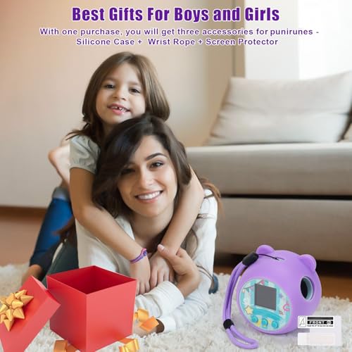 MGZNMTY Silicone Case Compatible with Punirunes Virtual Pet, Protective Skin Cover for Punirunes Interactive Digital Toy (Purple)