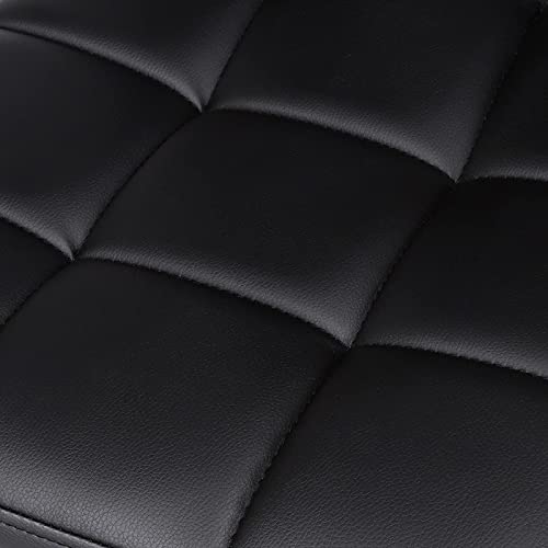 Leopard Adjustable Bar Stools With Armrest, Square Back Swivel Double Stitching With Back Bar Stool, Set Of 2 (Black + Black Base) #TOP7
