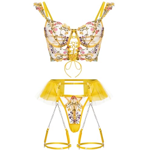 Soutien-gorge à chaînes et porte-jarretelles en maille pour célébrer votre féminité