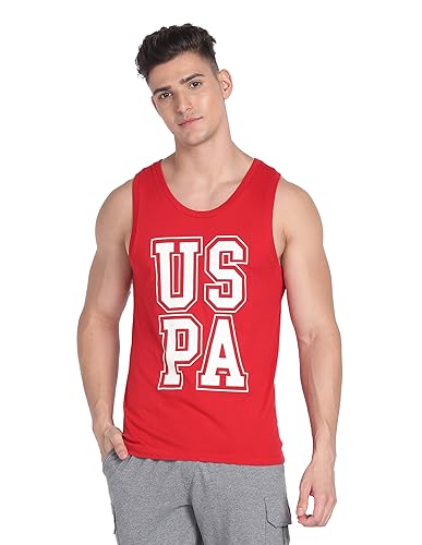 Image of U.S. Polo ASSN. Men's IYBD Brand Print Cotton Vest - Pack of 1