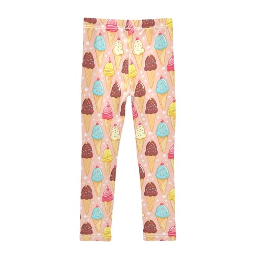 Girls Leggings Cute Ice Cream Star Soft Toddler Leggings for Girls Kids Pants Size 4T-10T2