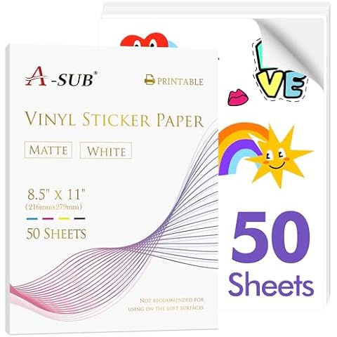 A-SUB Premium Printable Vinyl Sticker Paper Cover